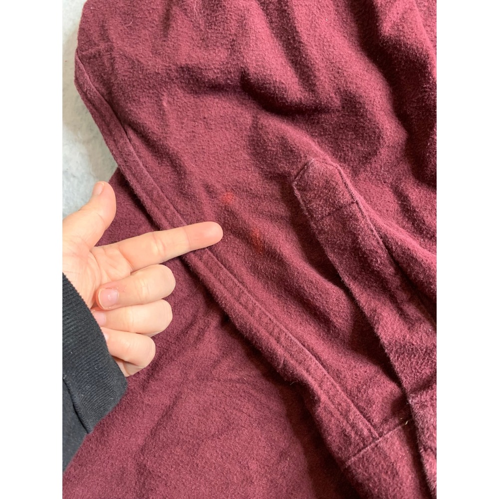 L.L. Bean Traditional Fit Chamois Cloth Shirt Men's XL REG Burgundy Flannel‎ vTG - Picture 3 of 16